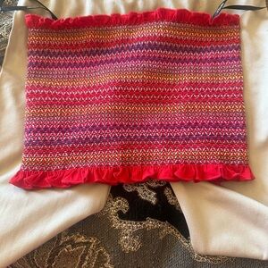 Forever 21 Red and Yellow Patterned Tank Top